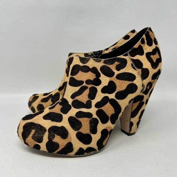 OFFICE LONDON Animal Print Fur Heel Booties Women’s Size 37 - Picture 4 of 12